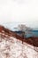 Hokkaido Usuzan mountain forest and lake Toya in urly winter wit