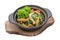 Hokkien Stir Fried Ramen served in dish isolated on plain white background side view