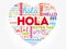 Hola (Hello Greeting in Spanish) love heart