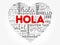 Hola (Hello Greeting in Spanish) love heart