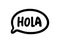 Hola word lettering. Spanish text hello phrase. Hand drawn brush calligraphy.