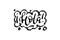 Hola word which means Hello in spanish speech bubble icon symbol. Web design. Sticker design. Hand drawn vector