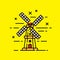 Holand windmill line icon