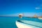 Holbox Island heron bird and boat in a beach