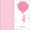 Hold the balloon baby girl arrival greeting card