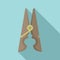 Hold clothes pin icon, flat style