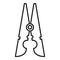 Hold clothes pin icon, outline style