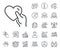 Hold heart line icon. Friends love sign. Friendship hand. Specialist, doctor and job competition. Vector