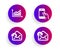 Hold smartphone, Graph and Send mail icons set. Receive mail sign. Vector