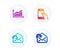 Hold smartphone, Graph and Send mail icons set. Receive mail sign. Vector