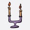 Holder Candle doodle color vector icon. Drawing sketch illustration hand drawn line eps10