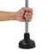 Holding black rubber plunger for toilet pump isolated