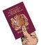 Holding British Passport Isolated