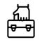 holding case administrator line icon vector illustration