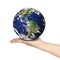 Holding Earth Outstretched Open Hand Arm Isolated