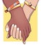 Holding hands with festival bracelets