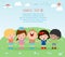 Holding hands, kids holding hands on background, Multi-ethnic children holding hands, Many happy children holding hands , Vector I