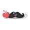 Holding heart mustache with in the cartoon shape