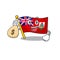 Holding money bag flag bermuda cartoon in character shape