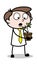 Holding a Plant - Office Businessman Employee Cartoon Vector Illustration