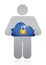 Holding a secure cloud. illustration design