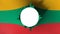 Hole cut in the flag of Lithuania