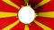 Hole cut in the flag of Macedonia