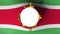 Hole cut in the flag of Suriname