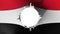 Hole cut in the flag of Yemen