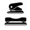 Hole puncher icon front view and side view