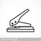 Hole puncher. icon in a line design style.
