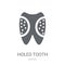 Holed Tooth icon. Trendy Holed Tooth logo concept on white background from Dentist collection