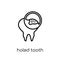 Holed Tooth icon. Trendy modern flat linear vector Holed Tooth i