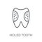 Holed Tooth linear icon. Modern outline Holed Tooth logo concept
