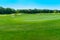 Holes and bunkers on the golf course