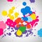 Holi background of color paint splashes, abstract colorful