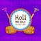 Holi Big sale template design in flat style with dhol Drum and water guns.