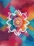 Holi Festival Burst of Colors Mandala Painted Spray Grunge Abstract Background