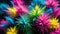Holi Festival Colored Powder Captured Mid Explosion Vibrant Hues