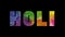 Holi festival in India animated Text isolated on black