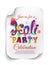 Holi party poster template on white background.