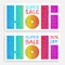 Holi Sale banner with stamped paper on rainbow rounds background