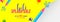Holi splash sale header or banner design with illustration of water guns on yellow background.