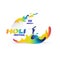 Holi spring festival vector logo