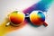 Holi Sunglasses with vivid multicolored abstract , generative AI