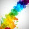 Holi vector background, abstract colorful splash paint blots.