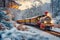 Holiday adventure aboard the Polar Express in snowy scenery