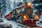 Holiday adventure aboard the Polar Express in snowy scenery