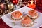 Holiday appetizer canapes salmon