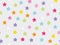 Holiday background with colorful star confetti scatter on white background. Seamless patern vector illustration